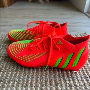 adidas Predator Edge.1 FG Firm Ground Boots Solar Red/Solar Green/Black sz. 8.5